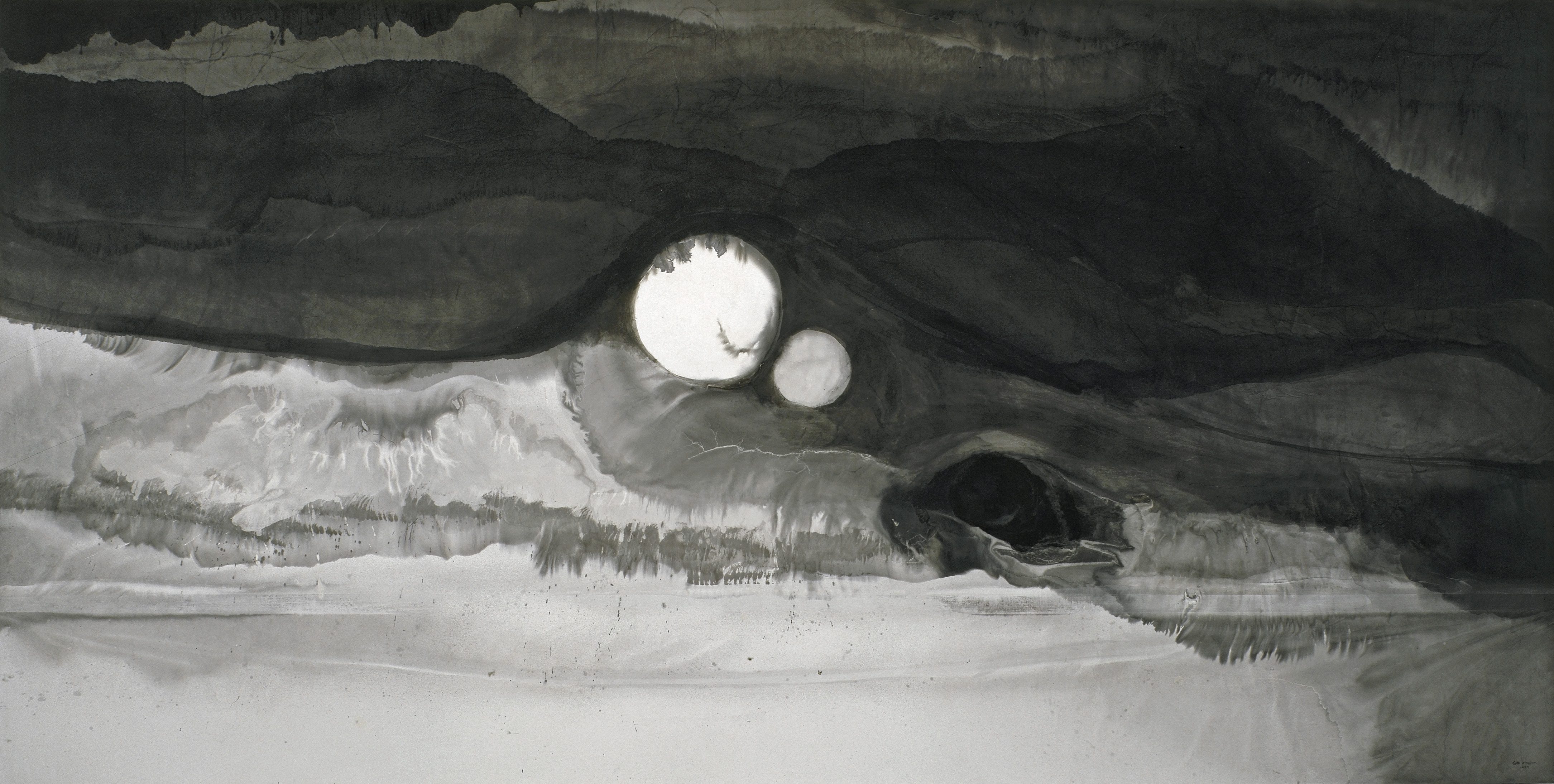 Gao Xingjian, "Eclipse" (184cm x 369cm), 1999: Ink on Paper