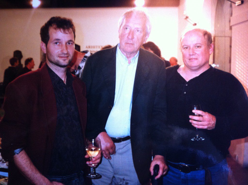 Aleš Debeljak (left) with Tomas Tranströmer (center) and Richard Jackson (right)