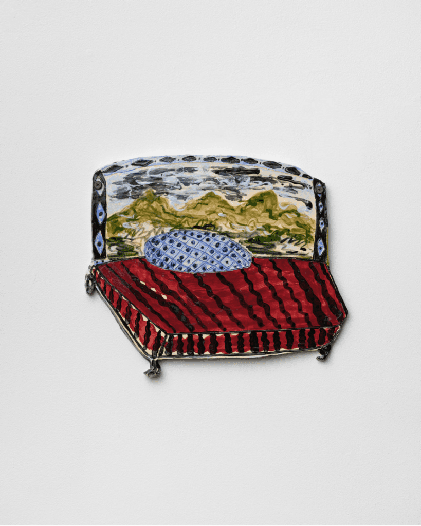 Mountain Bed, glaze on stoneware, 10 x 12 inches, 2021